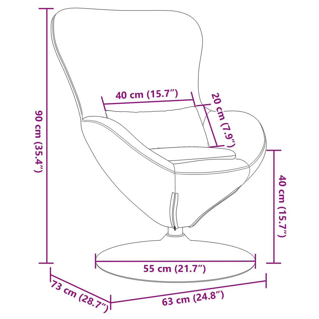 Eivormige Stoel Fluweel