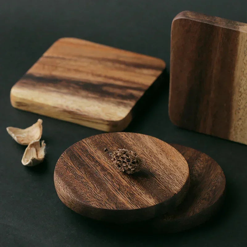 1Pc Wood Coaster Square, Round Coasters